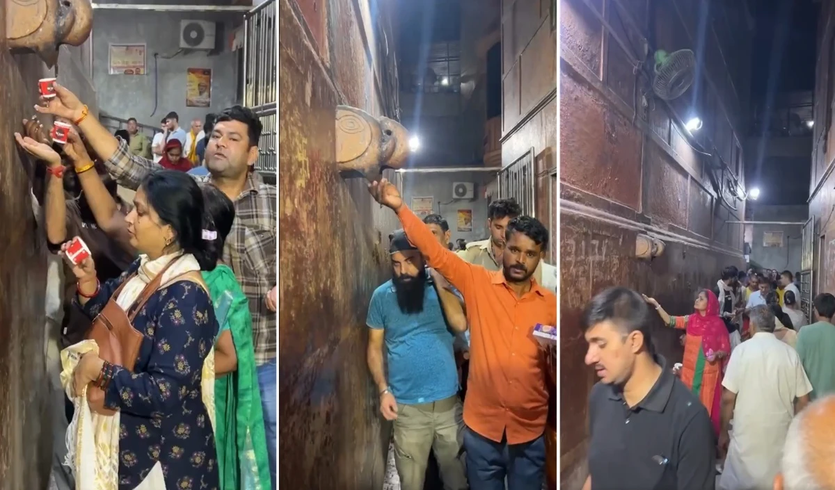 You are currently viewing आस्था या अंधविश्वास: AC के पानी को चरणामृत समझकर पीने लगे लोग, वृंदावन के विश्व प्रसिद्ध बांके बिहारी मंदिर का Video हो रहा वायरल